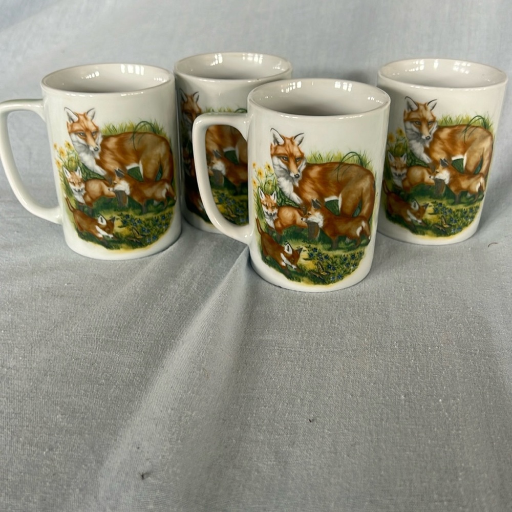 Set of 4 Fox Coffee Cups